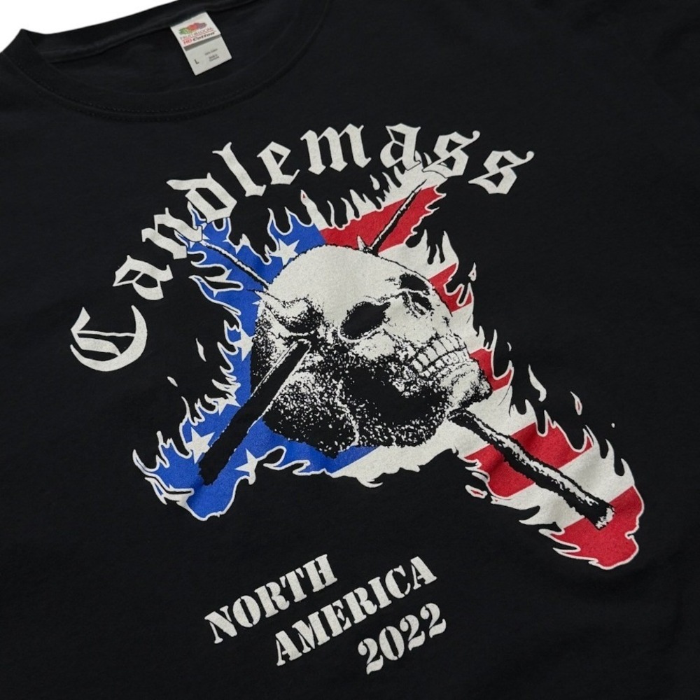 Candlemass North America 2022 Tour Black Metal Hardcore Skull Graphic T-shirt - Picture 4 of 8